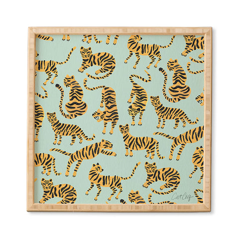 Cat Coquillette Tiger Collection Mint Orange Framed Wall Art