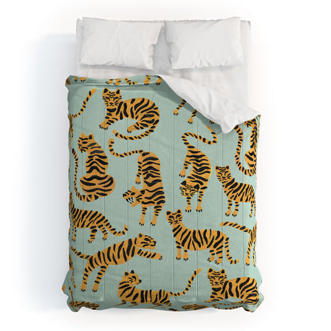 Cat Coquillette Tiger Collection Mint Orange Comforter