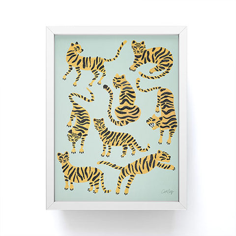 Cat Coquillette Tiger Collection Mint Orange Framed Mini Art Print