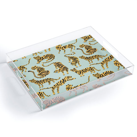 Cat Coquillette Tiger Collection Mint Orange Acrylic Tray