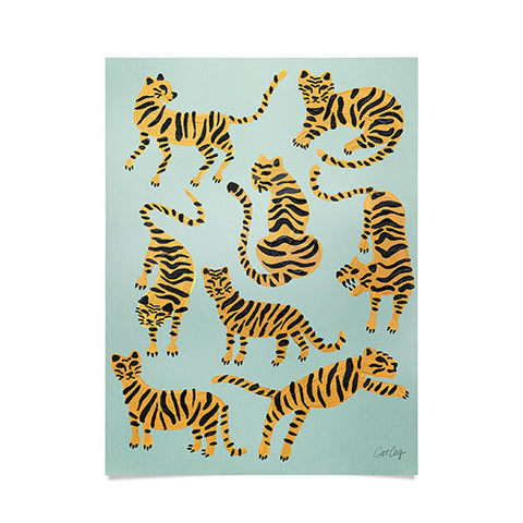 Cat Coquillette Tiger Collection Mint Orange Poster