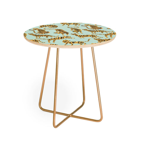Cat Coquillette Tiger Collection Mint Orange Round Side Table