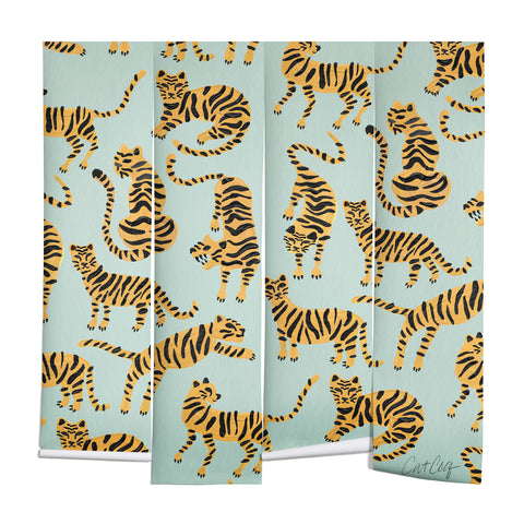 Cat Coquillette Tiger Collection Mint Orange Wall Mural