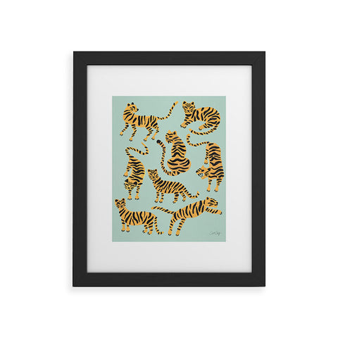 Cat Coquillette Tiger Collection Mint Orange Framed Art Print