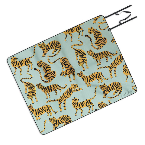 Cat Coquillette Tiger Collection Mint Orange Picnic Blanket