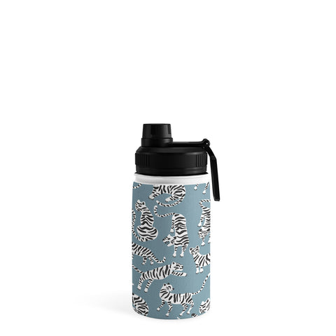 Cat Coquillette Tiger Collection White on Blue Water Bottle