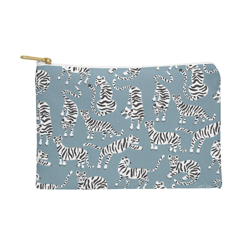 Cat Coquillette Tiger Collection White on Blue Pouch