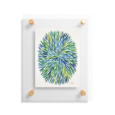 Cat Coquillette Watercolor Burst Blue Floating Acrylic Print