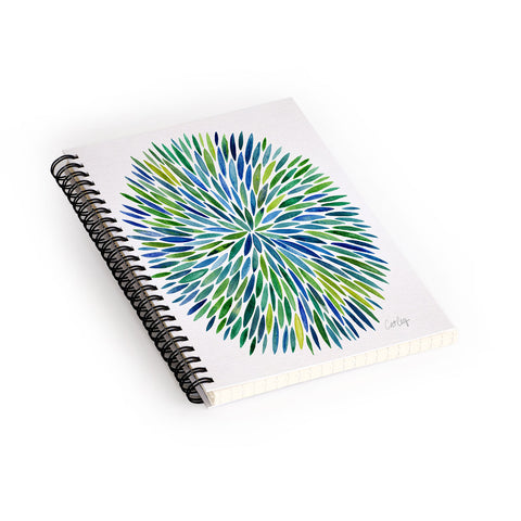 Cat Coquillette Watercolor Burst Blue Spiral Notebook