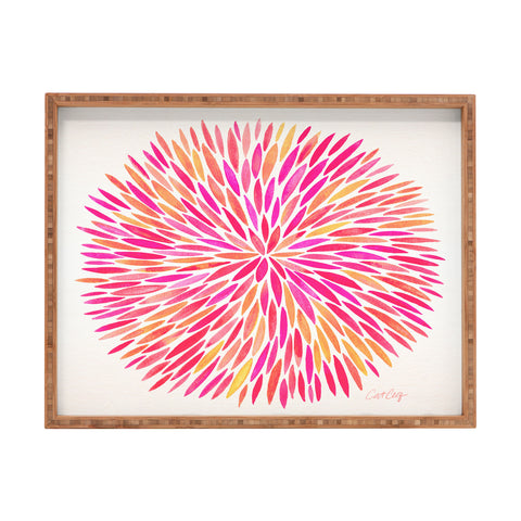 Cat Coquillette Watercolor Burst Pink Ombre Rectangular Tray