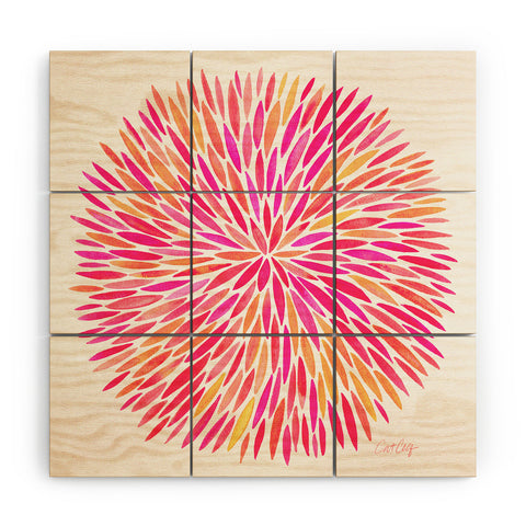 Cat Coquillette Watercolor Burst Pink Ombre Wood Wall Mural