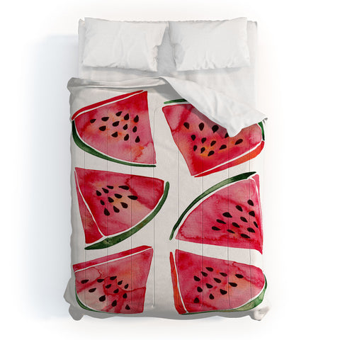 Cat Coquillette Watermelon Slices 2 Comforter