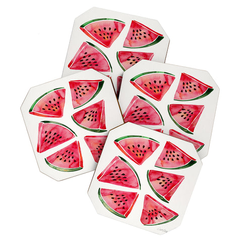 Cat Coquillette Watermelon Slices Coaster Set