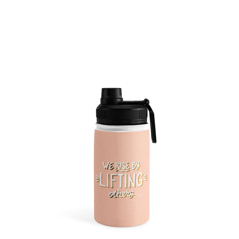 Cat Coquillette We Rise By Lifting Others Blush and Gold Water Bottle