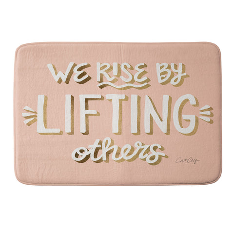 Cat Coquillette We Rise By Lifting Others Blush and Gold Memory Foam Bath Mat