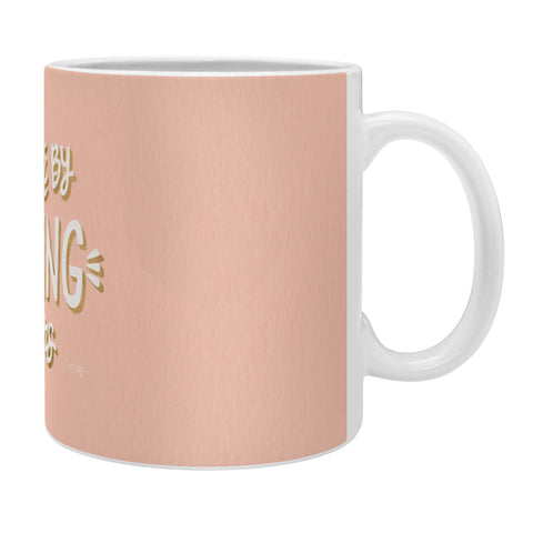 Cat Coquillette We Rise By Lifting Others Blush and Gold Coffee Mug