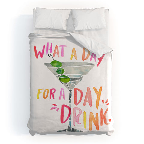 Cat Coquillette What a Day for a Day Drink Duvet Cover