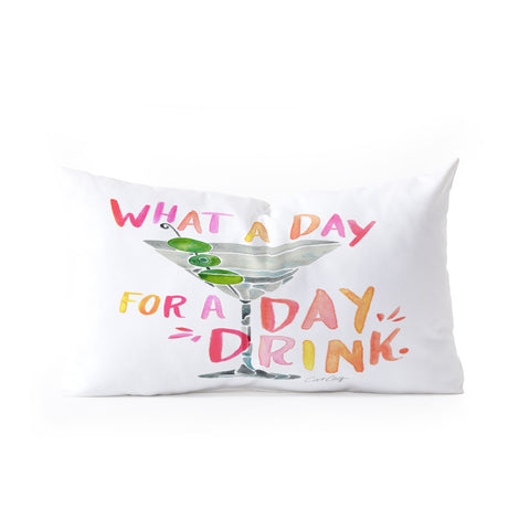 Cat Coquillette What a Day for a Day Drink Oblong Throw Pillow