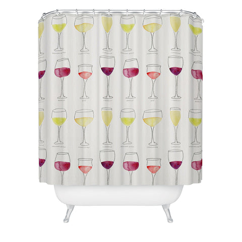 Cat Coquillette Wine Collection Shower Curtain