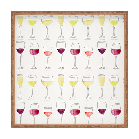 Cat Coquillette Wine Collection Square Tray