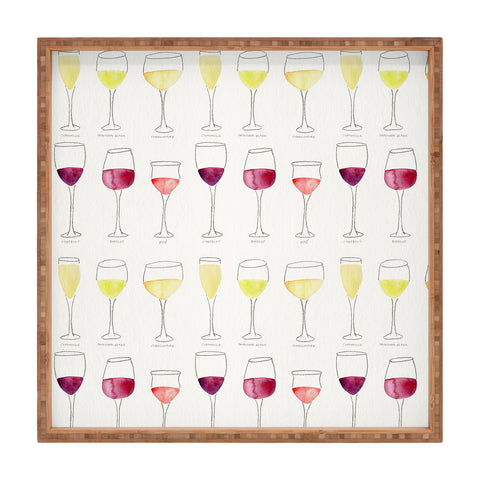 Cat Coquillette Wine Collection Square Tray