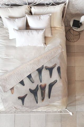 Catherine McDonald Amelia Island Shark Teeth Fleece Throw Blanket