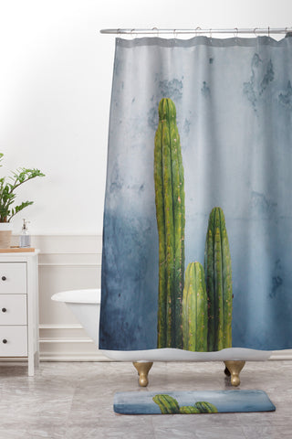 Catherine McDonald Cactus Family Portrait Shower Curtain And Mat