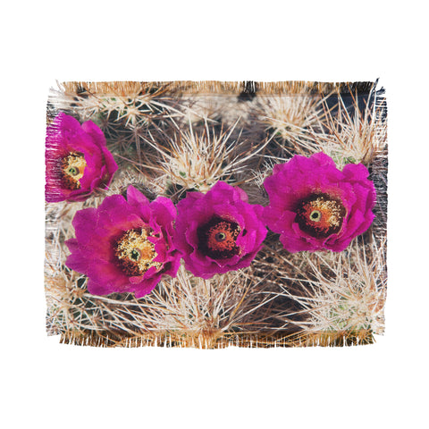 Catherine McDonald Cactus Flowers Throw Blanket