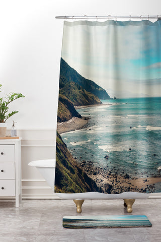 Catherine McDonald California Pacific Coast Highway Shower Curtain And Mat