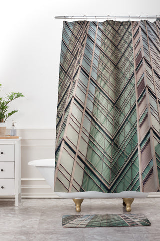 Catherine McDonald City Chevron Shower Curtain And Mat