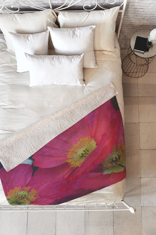 Catherine McDonald Electric Poppies Fleece Throw Blanket