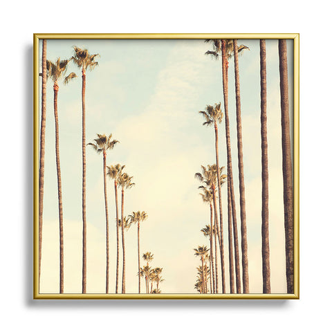 Catherine McDonald Los Angeles Palms Metal Square Framed Art Print