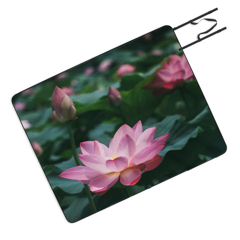 Catherine McDonald Lotus Field Picnic Blanket