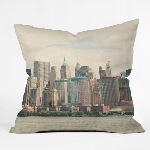 Catherine McDonald Lower Manhattan Outdoor Throw Pillow