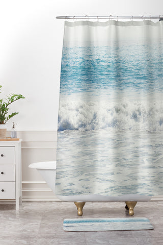 Catherine McDonald Malibu Waves Shower Curtain And Mat