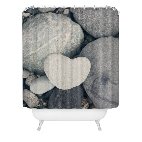 Catherine McDonald My Heart Shaped Rock Shower Curtain