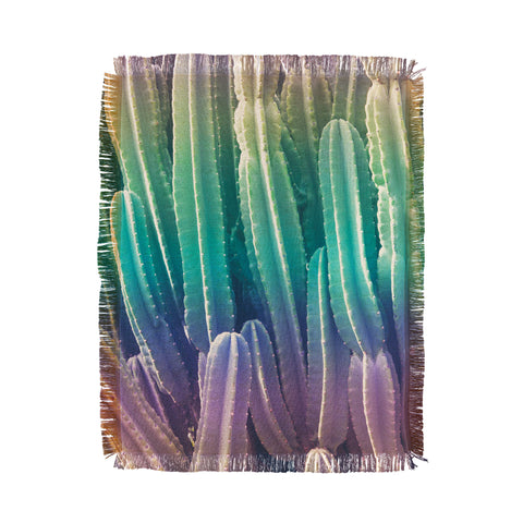 Catherine McDonald Rainbow Cactus Throw Blanket