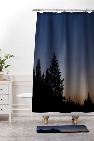 Catherine McDonald ROCKY MOUNTAIN SUNSET Shower Curtain And Mat