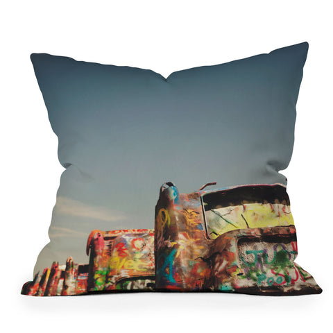 Catherine McDonald ROUTE 66 CADILLACS Throw Pillow