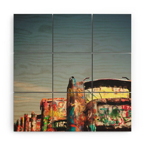 Catherine McDonald ROUTE 66 CADILLACS Wood Wall Mural