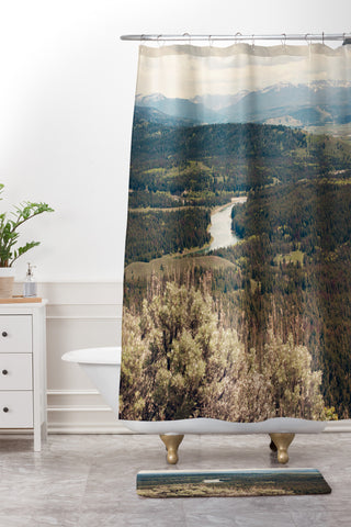 Catherine McDonald Snake River Shower Curtain And Mat