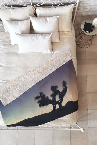 Catherine McDonald Sunset at Joshua Tree Fleece Throw Blanket