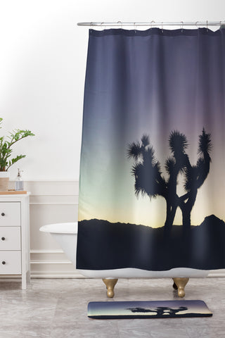 Catherine McDonald Sunset at Joshua Tree Shower Curtain And Mat