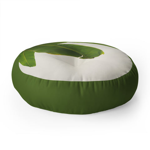 Catherine McDonald Tropical Banana Leaves Floor Pillow Round