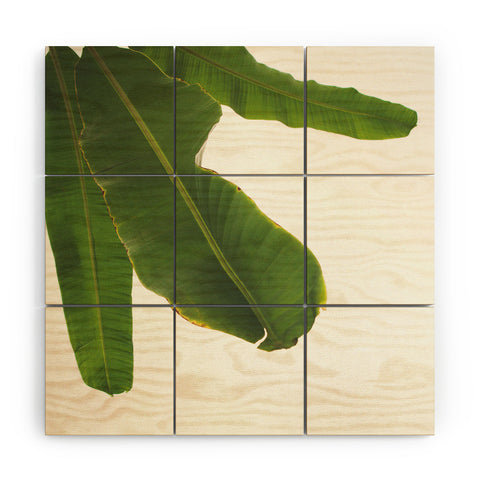 Catherine McDonald Tropical Banana Leaves Wood Wall Mural