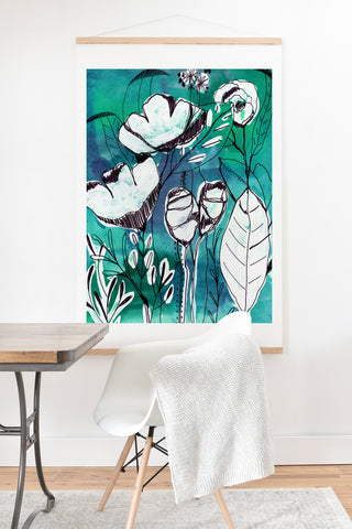 CayenaBlanca Abstract Garden Art Print And Hanger