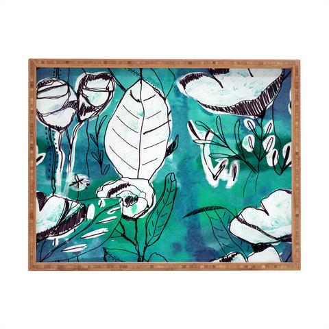 CayenaBlanca Abstract Garden Rectangular Tray