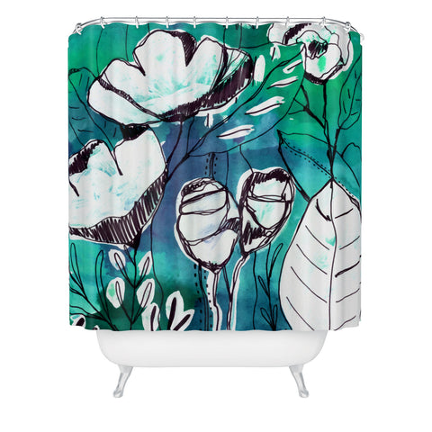 CayenaBlanca Abstract Garden Shower Curtain