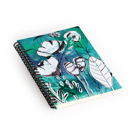 CayenaBlanca Abstract Garden Spiral Notebook