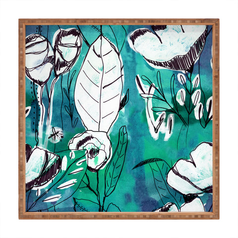 CayenaBlanca Abstract Garden Square Tray